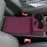 BURGUNDY LEATHER COVERED CONSOLE CUP HOLDER TRIM FOR MERCEDES W126 S CLASS 79-91
