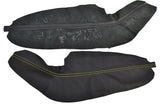 YELLOW STITCH 2X FRONT DOOR HANDLE ARMREST COVERS FITS AUDI A3 8P S3 04-12 5DR