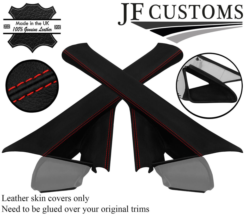 RED STITCH ITALIAN LEATHER 2X A PILLAR COVER FOR MERCEDES VITO VIANO 14-21