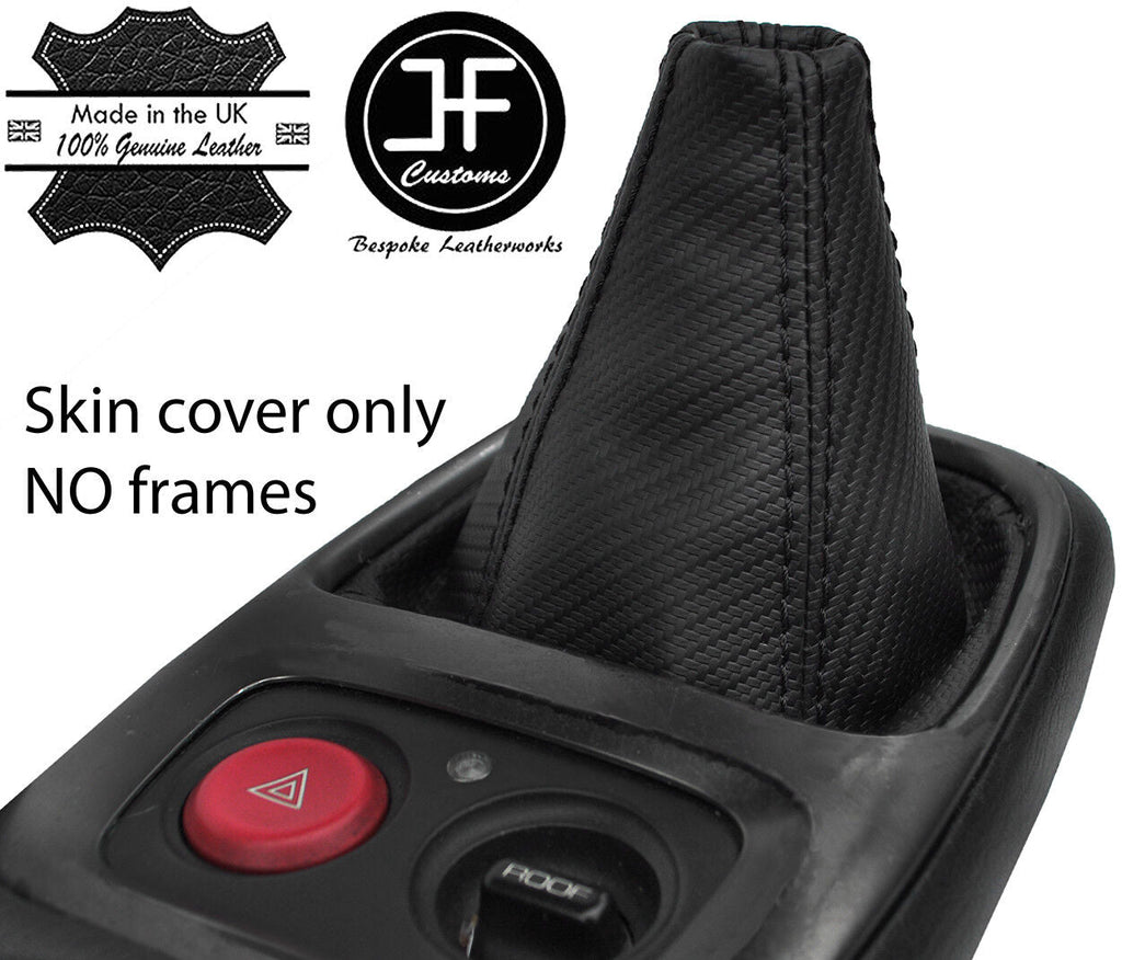 BLACK STITCHING CARBON FIBER VINYL MANUAL GEAR GAITER FITS HONDA S2000 99-09