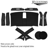 FOR VW T6 TRANSPORTER BLACK STITCH LEATHER & SUEDE TOP INTERIOR RECOVERY KIT