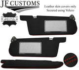 RED STITCH LEATHER 2X SUN VISOR COVERS FOR NISSAN SKYLINE R34 GTR GT-T 99-02