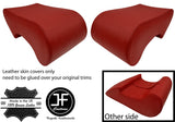DARK RED TOP GRAIN LEATHER 2X REAR HEADREST COVERS FOR ROVER P5 P5B V8 COUPE