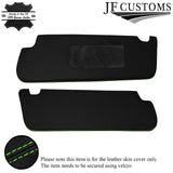 GREEN STITCHING 2X SUN VISORS LEATHER COVERS FITS FORD TRANSIT CUSTOM MK8 13-17