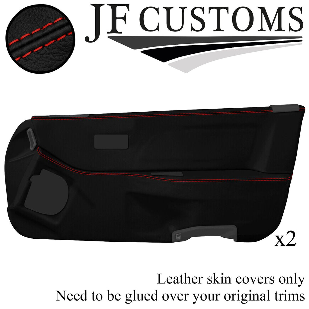 D RED STITCH 2X FULL DOOR CARD REAL LEATHER COVERS FITS HONDA CRX 1988-1991