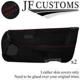 D RED STITCH 2X FULL DOOR CARD REAL LEATHER COVERS FITS HONDA CRX 1988-1991