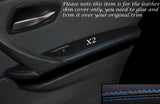 BLUE STITCH 2X REAR DOOR ARMREST SKIN COVERS FITS BMW 3 SERIES E90 06-11 5DR