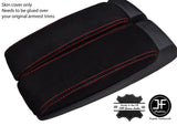 RED STITCH REAL SUEDE  2X ARMREST LID COVERS FITS AUDI A8 2003-2010 CUSTOM NEW