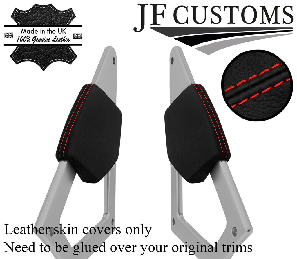 RED STITCH LEATHER 2X CONSOLE KNEE PAD TRIM COVERS FOR AUDI TT MK1 98-06