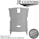 WHITE STITCH L GREY SUEDE ROOF HEADLINER COVER FOR VW JETTA MK5 05-19 5DR