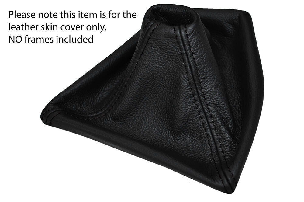 BLACK STITCH MANUAL LEATHER SKIN GEAR GAITER FITS BMW 1 SERIES F20 F21 10-15