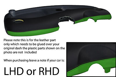 black & green FITS SMART FORTWO PASSION CITY PULSE 98-07 DASH LEATHER COVER