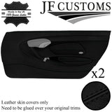 BLACK STITCH LEATHER 2X FULL DOOR CARD COVER FOR PORSCHE BOXSTER 986 96-04 JF1