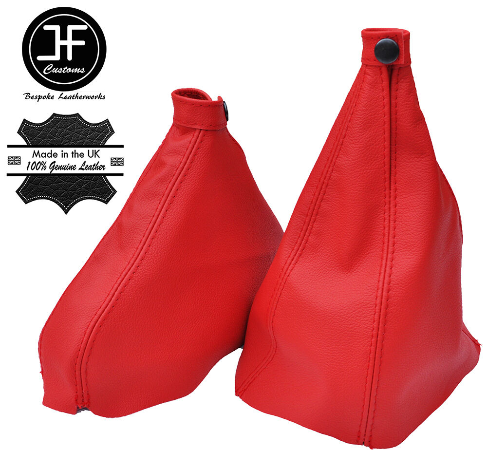 RED LEATHER GEAR & HANDBRAKE GAITER BOOT SET FITS ALFA ROMEO GTV SPIDER 98-05