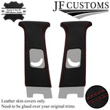 D RED STITCH ITALIAN LEATHER 2X B PILLAR TRIM COVER FOR ROVER 75 MG ZT 98-05