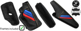 SAND STITCH LEATHER GAITERS SET+PLASTIC FRAME FOR BMW E46 99-05 AUTO TRI STRIPE