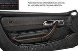 ORANGE STITCH 2X FRONT DOOR CARD TRIMS SKIN COVERS FITS MERCEDES SLK R170 96-04