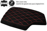 RED DIAMOND STITCHING SUEDE ARMREST COVER FOR BMW 3 SERIES F80 2013-2018