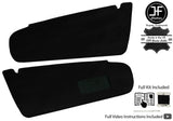 BLACK CROSS STITCH 2X SUN VISOR LUXE SUEDE COVERS FOR TOYOTA SUPRA MK3 86-93