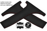 RED STITCH 2X LOWER B PILLAR LEATHER COVERS FITS BMW 5 SERIES E39 1996-2003