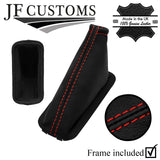 RED STITCH LEATHER AUTO GEAR + PLASTIC FRAME FITS VAUXHALL ASTRA G MK4 98-04