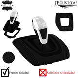 BLACK STITCH LEATHER AUTO AUTOMATIC DCT GEAR GAITER+FRAME FOR BMW X1 E84 12-14