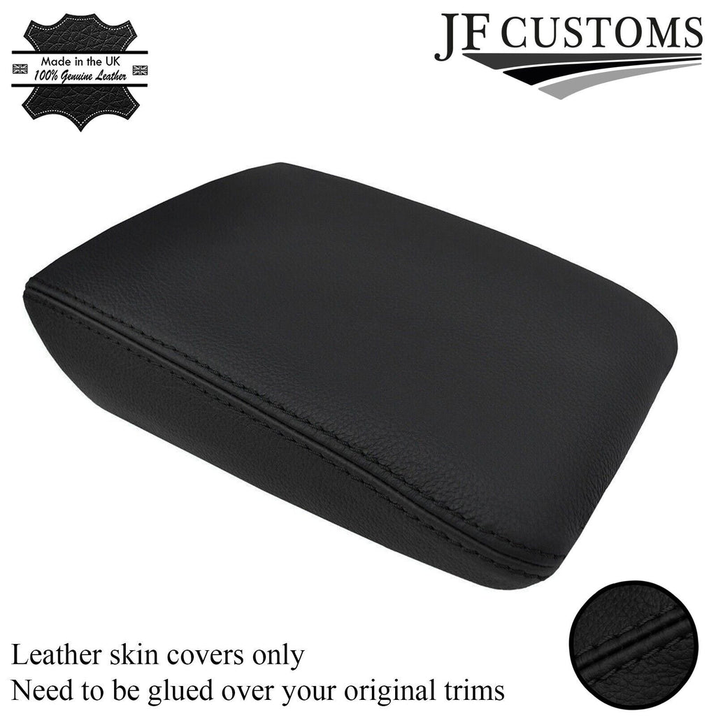 BLACK STITCHING ARMREST LID REAL LEATHER COVER FITS AUDI A4 B9 2015-2017