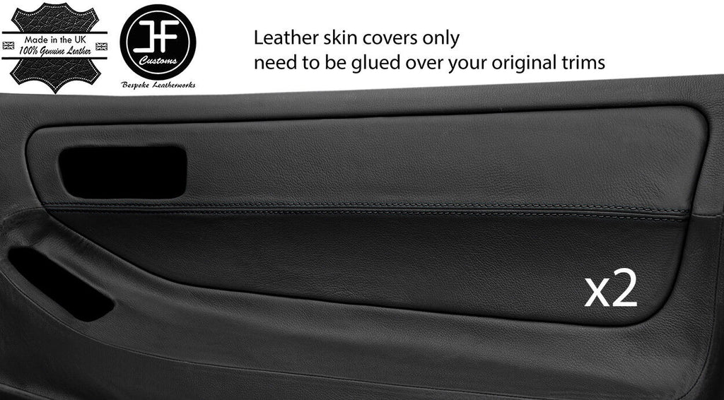 BLACK STITCH 2X DOOR CARD TRIM LEATHER COVER FOR HONDA INTEGRA TYPE R DC2 93-01