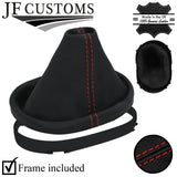 RED STITCH LEATHER GEAR GAITER + PLASTIC FRAME FITS MAZDA TRIBUTE 2005-2007