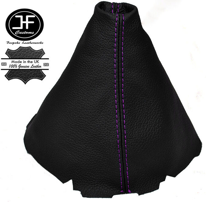 PURPLE STITCH MANUAL LEATHER GEAR STICK GAITER FITS VW GOLF MK6 2008-2013