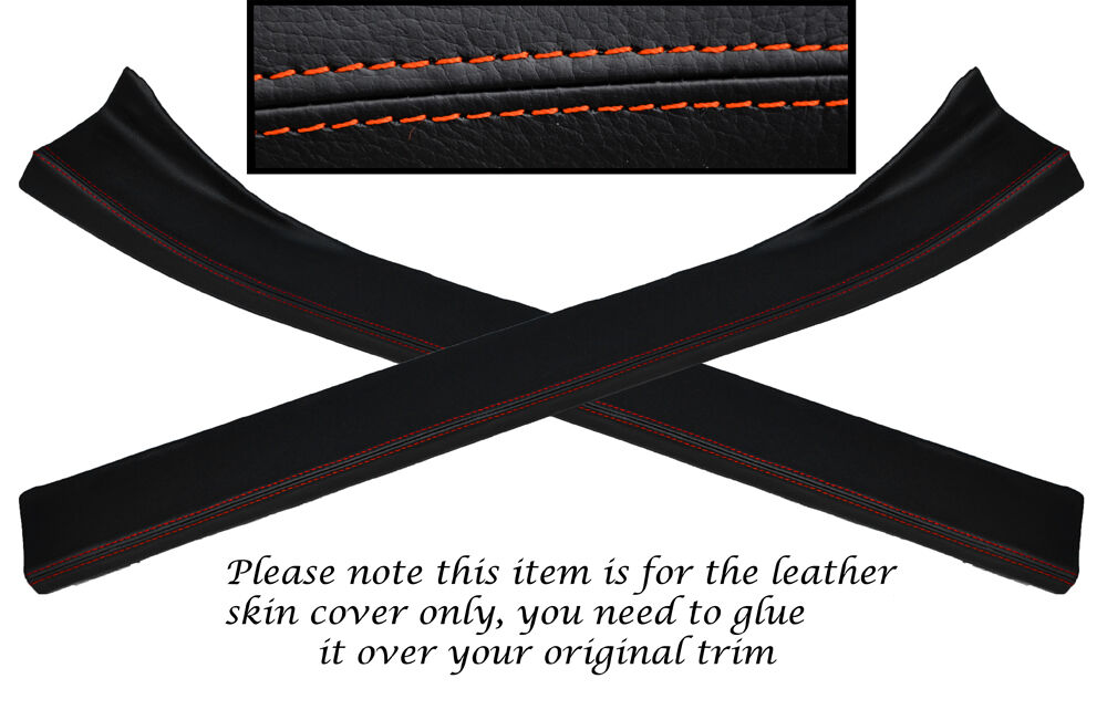 ORANGE STITCH 2X DOOR SILL TRIM SKIN COVERS FITS NISSAN 350Z 2002-2009