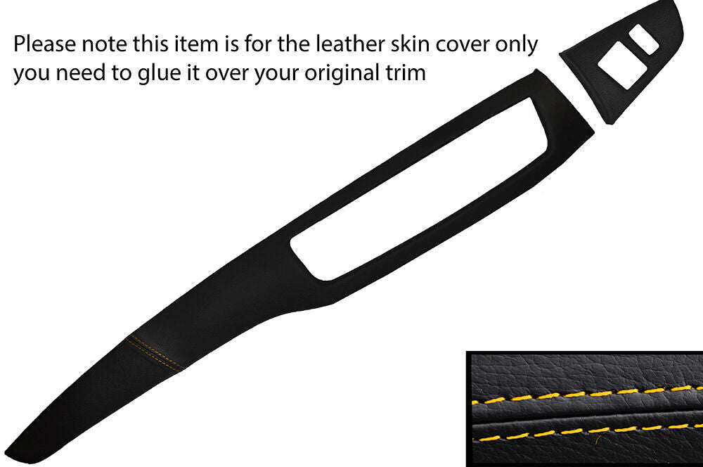 YELLOW STITCH TWO PIECE DASH KIT LEATHER COVERS FITS MITSUBISHI LANCER EVO 7 8 9