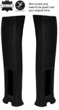 BLACK STITCHING 2X UPPER B PILLAR SUEDE COVERS FITS JEEP WRANGLER JK 11-17 2DR