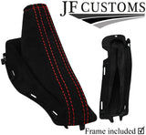RED STITCH LUXE SUEDE HANDBRAKE + PLASTIC FRAME FOR FORD FOCUS MK2 05-08