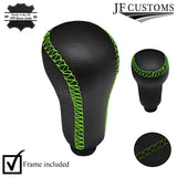 FITS LOTUS ELAN M100 S2 TURBO L GREEN STITCH LEATHER COVERED GEAR KNOB + FRAME