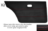 RED STITCH 2X REAR DOOR CARDS SKIN COVER FITS VW GOLF MK1 JETTA CADDY MK1 5DR