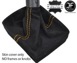 YELLOW  STITCHING REAL SUEDE MANUAL GEAR GAITER FITS VW POLO 9N 9N2 2002-2009