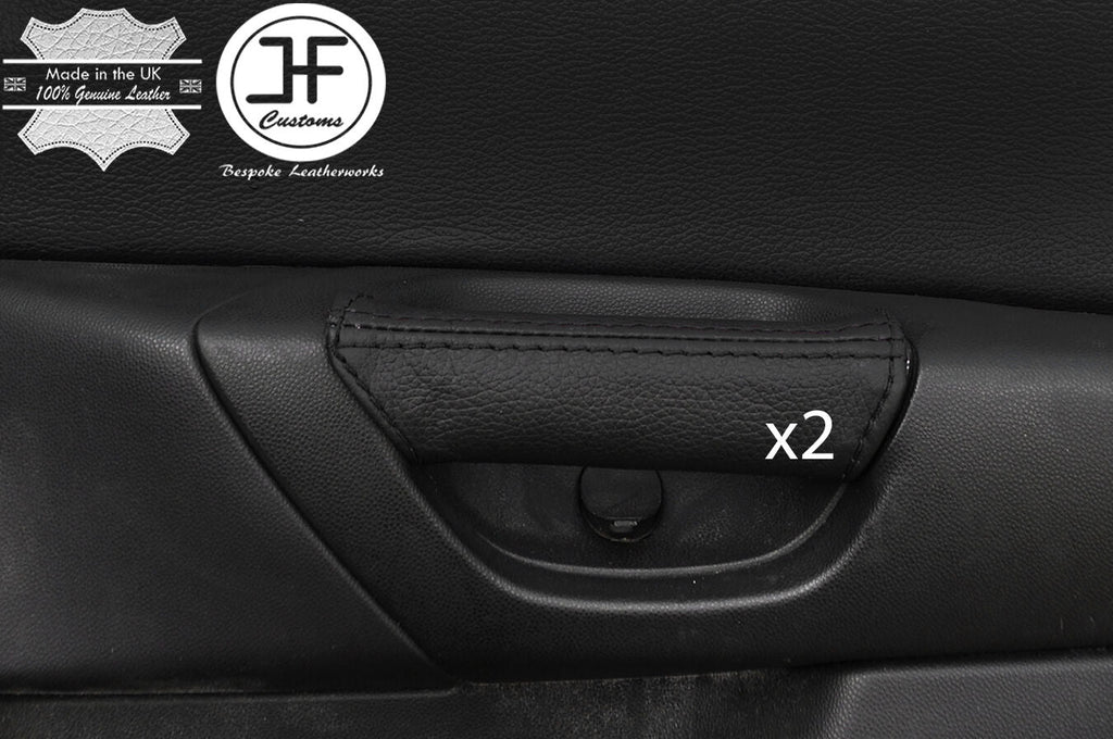 BLACK STITCHING 2X REAR  DOOR HANDLE LEATHER COVERS FITS MAZDA 3 03-09 5 DOOR
