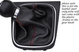 RED STITCHING FITS VW SCIROCCO 2008-2013+ LEATHER GEAR GAITER ONLY CUSTOM NEW
