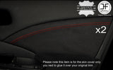 RED STITCHING 2X REAR DOOR CARD TRIM SUEDE COVERS FITS HONDA CRV 2012-2016