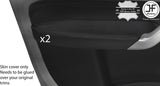 BLACK STITCH 2X FRONT DOOR ARMREST LEATHER COVERS FOR VW CADDY MK3 2005-2015