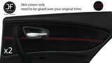 RED STITCH 2X REAR DOOR CARD TRIM SUEDE COVERS FITS BMW 1 SERIES E87 04-12
