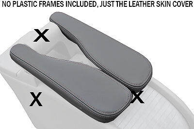 GREY STITCH FITS RENAULT SCENIC MK2 II 2003-2009 2X GREY LEATHER ARMREST COVERS