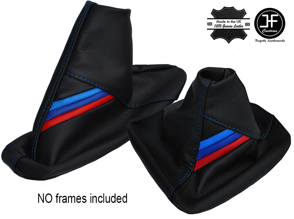 TRI STRIPES BLUE STITCH GEAR & HANDBRAKE GAITER FITS BMW 1 SERIES F20 F21 10-16