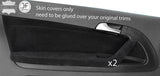 BLACK STITCH 2X FRONT DOOR HANDLE ARMREST SUEDE COVER FOR AUDI A3 04-12 3 DOOR