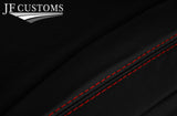 RED STITCHING LEATHER 2X FRONT DOOR CARD COVERS FITS FIAT 124 SPIDER 16-20