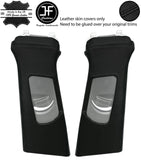 BLACK STITCH 2X UPPER B PILLAR REAL LEATHER COVERS FITS AUDI Q5 2008-2015