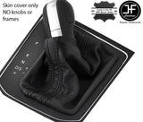 BLACK STITCH REAL LEATHER AUTO AUTOMATIC GEAR GAITER FOR VW TOURAN 5T 2015-2017
