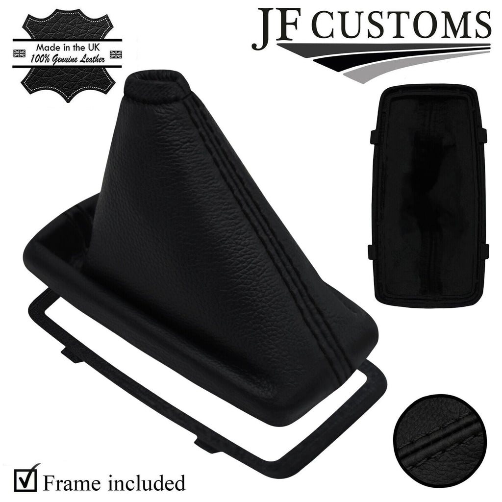 BLACK STITCH LEATHER AUTO GEAR GAITER + PLASTIC FRAME FITS FIAT CROMA 05-10