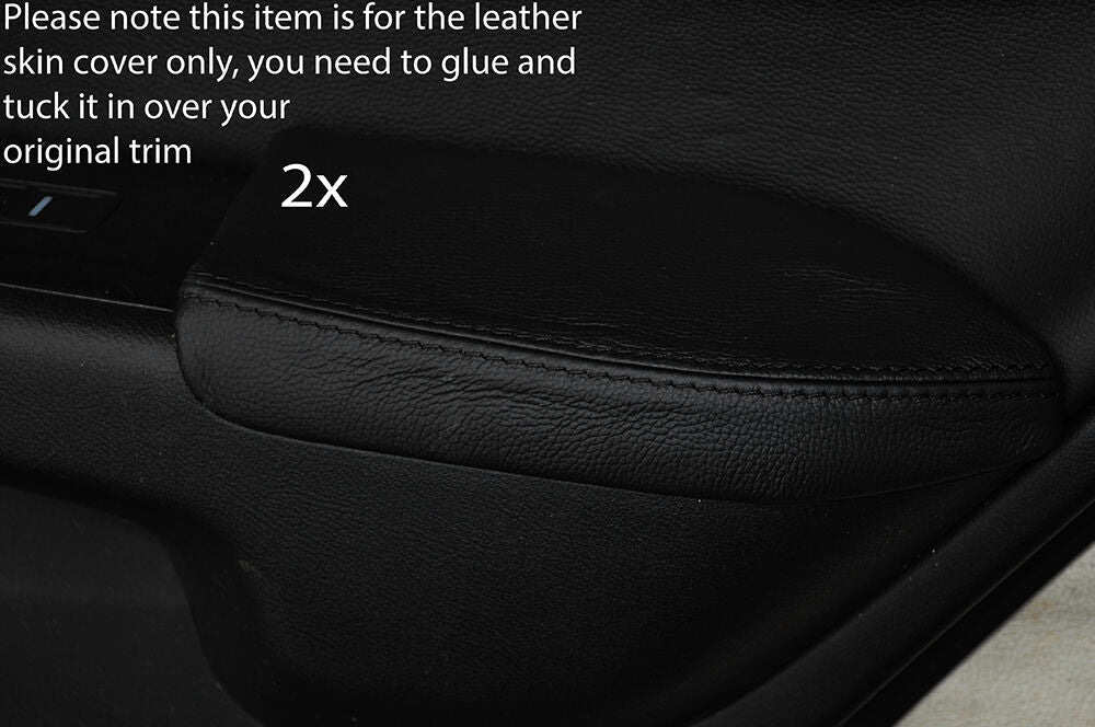 BLACK STITCH 2X REAR DOOR ARMREST LEATHER SKIN COVERS FITS HONDA ACCORD 03-08